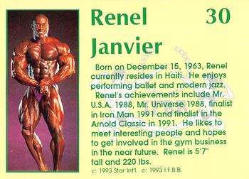 1993 Star Pro Body Builders #30 Renel Janvier Back
